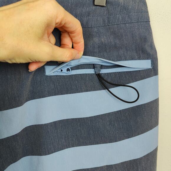 Fair Harbor Boardshorts Mens 30 Blue Stripes‎ Beach Swim Hybrid Trunks Huckberry - Picture 6 of 8